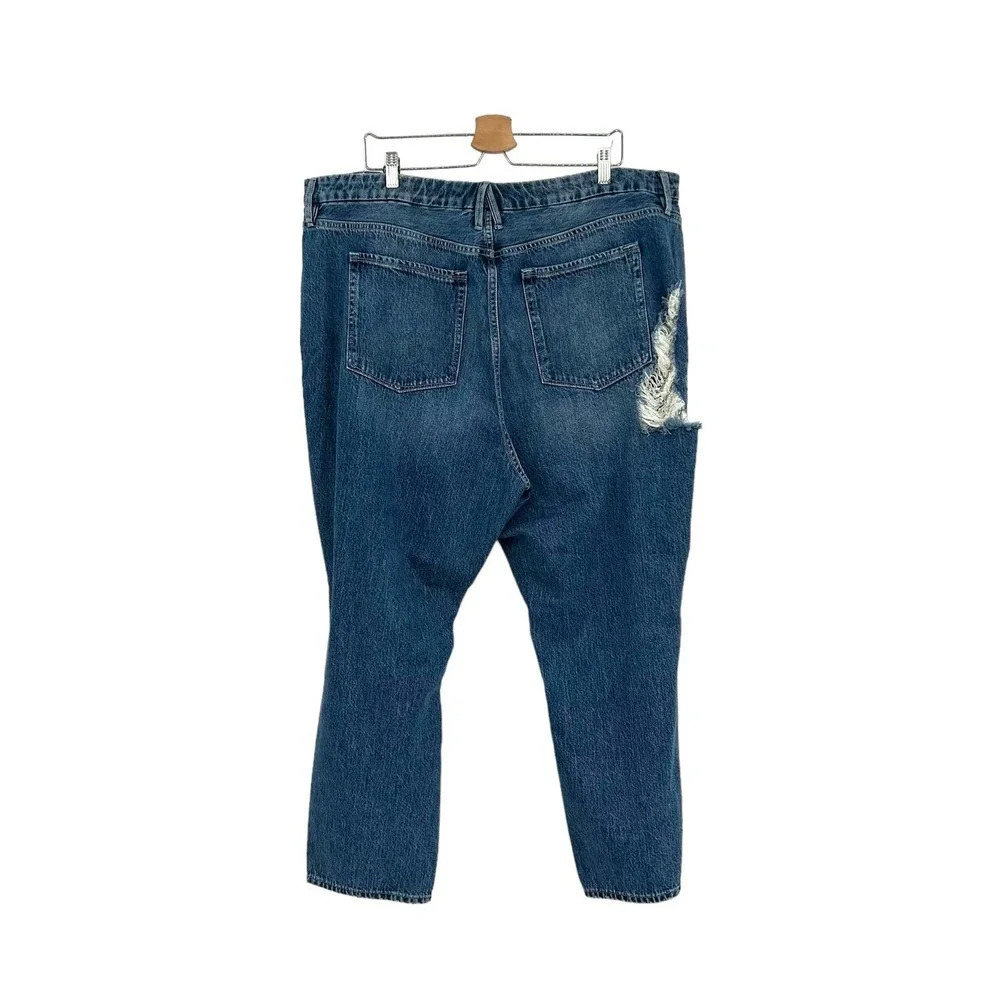 Good‎ American Good Vintage Ripped Ankle Straight Leg Jeans In Blue484 Size 20 - Picture 6 of 10